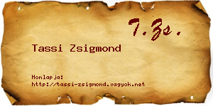 Tassi Zsigmond névjegykártya